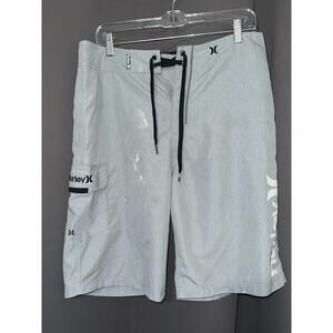 Hurley Board Shorts Size 32 Light Gray-light paint stains